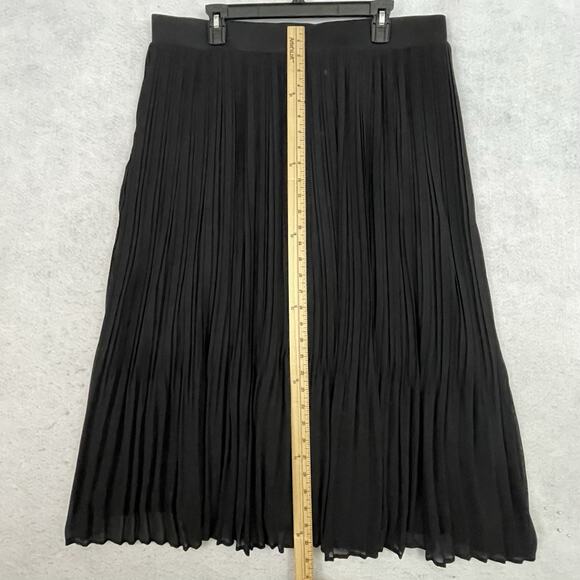 Torrid Pleated Midi Skirt Womens Size 2X Black Lined Elastic Waist Semi Sheer - Picture 5 of 11